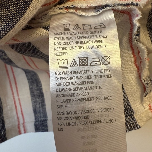 Laurie Felt Linen Blend Open Front Cardigan Flutter Sleeve Women’s Size M/L - Picture 10 of 10